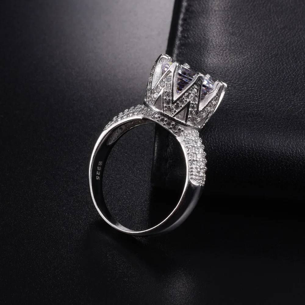 Акция! Женское Обручальное кольцо с короной из серебра 100% пробы искусственным