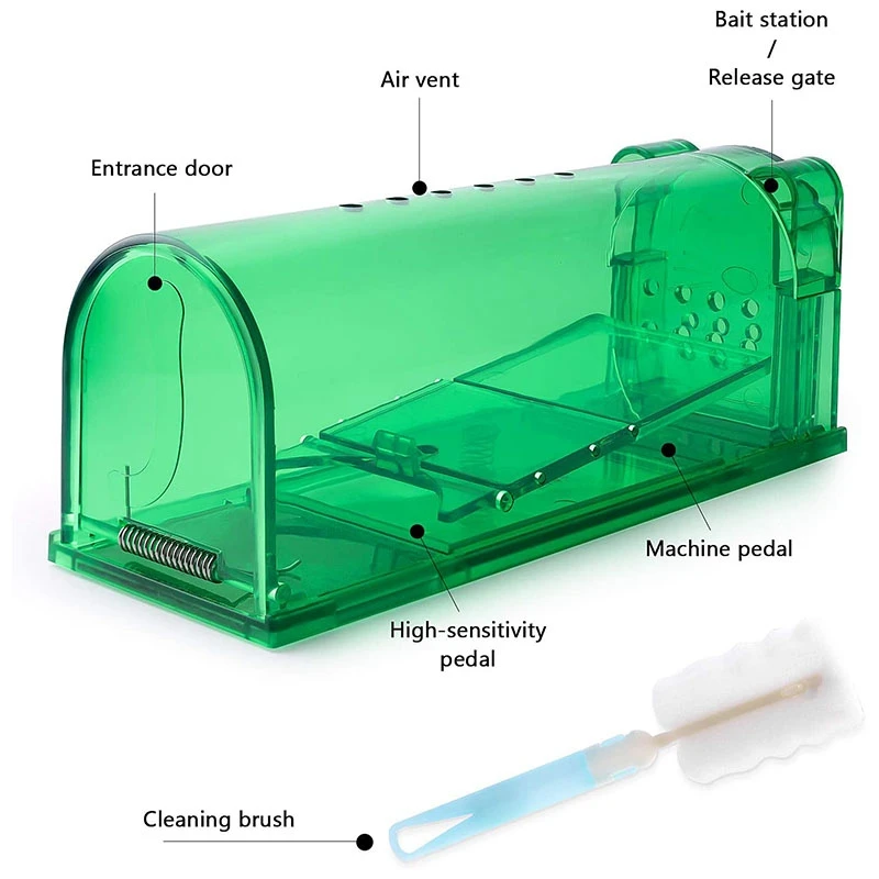 

Humane Mouse Traps,2 Pcs Reusable Mouse Trap for Indoors Outdoors Rodent Trap Live Mice Catch Cage