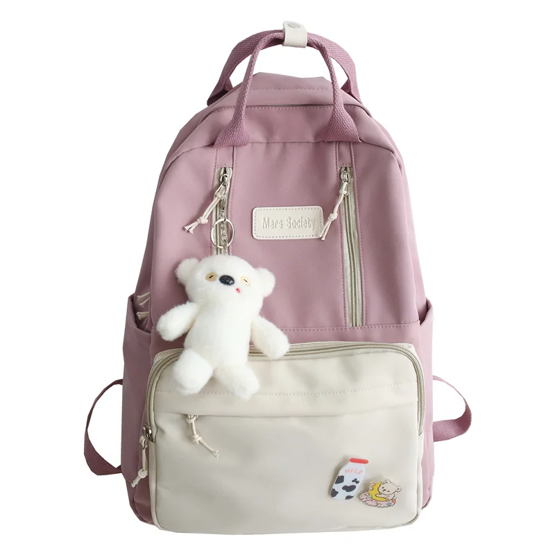 

Ladies Cute Backpacks Multi-pocket Design Women Backpack Female Waterproof Nylon School Bags for Teenage Girls Harajuku Bookbags