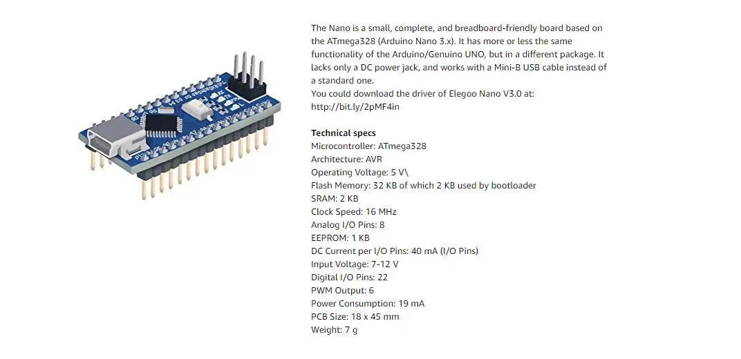 Для Arduino Nano V3.0, Nano board CH340/ATmega328P с usb-кабелем, совместим с Arduino Nano V3.0(Nano x 1+ кабель