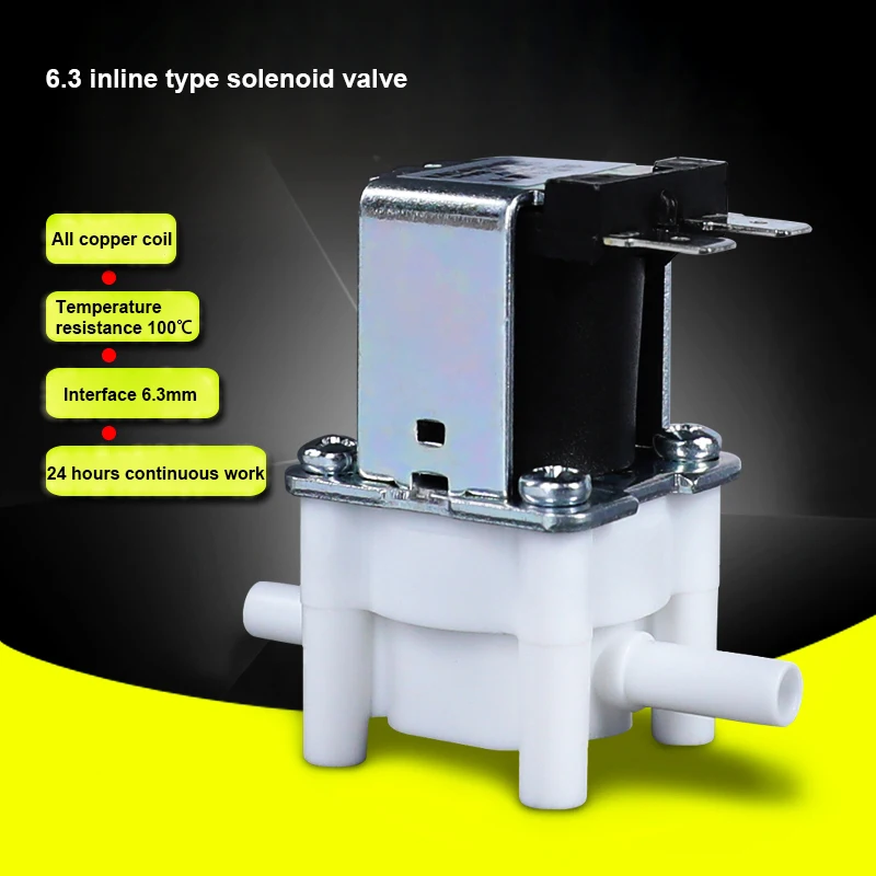 

6.3mm 9.5mm Plastic Motorized Solenoid Valve Direct Mouth Type For RO Machine Pure Water Machine 12V 24V 220V