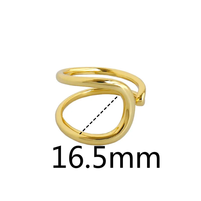 Женское кольцо с двумя гладкими линиями из стерлингового серебра 925 пробы Ins