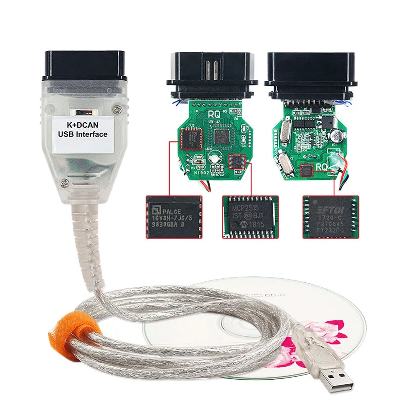 Диагностический сканер FT232RL диагностический OBDII с интерфейсом USB для BMW K DCAN |