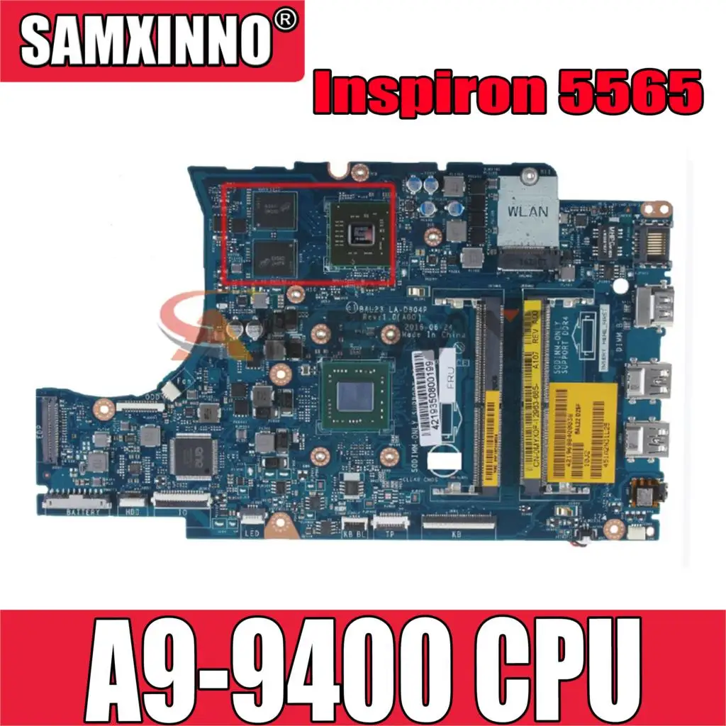 

Оригинальная материнская плата для ноутбука DELL Inspiron 5565 A9-9400 AM9400 материнская плата CN-0MYX0F 0MYX0F BAL23 LA-D804P 216-0890010
