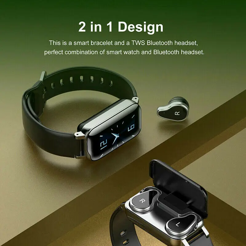 Умный Браслет 2 в 1 Беспроводная Bluetooth-гарнитура комбинированные наушники