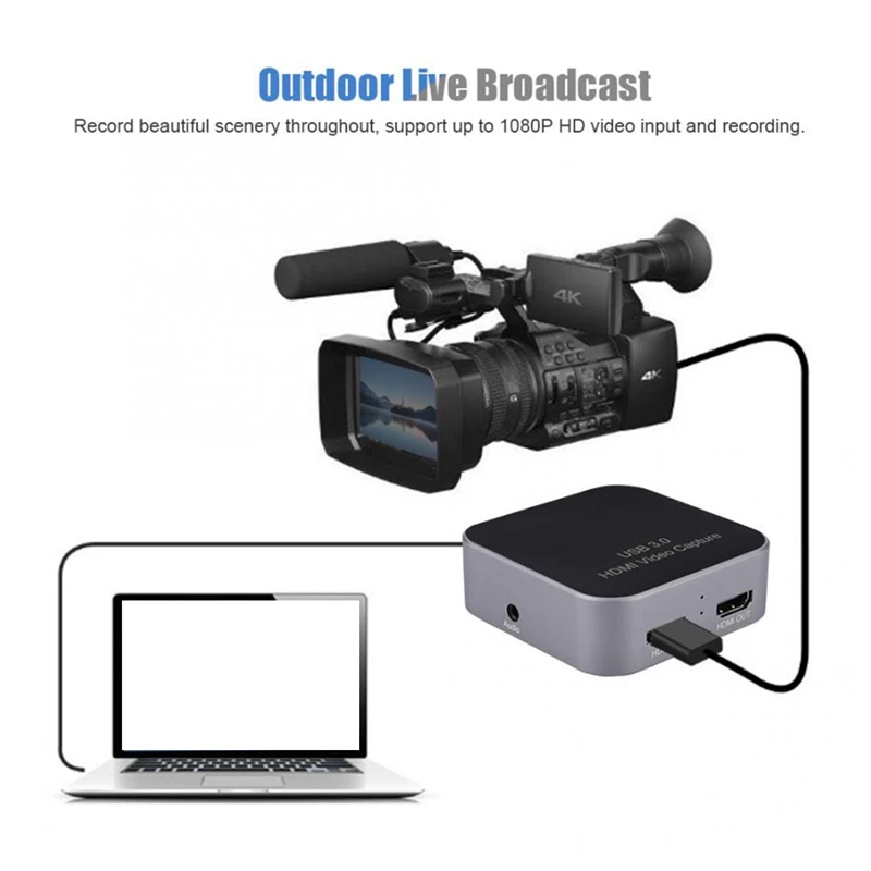 

ACASIS USB 3.0 HDMI to Type-C 1080P HD Video Capture Card Box Drive-Free for TV PC PS4 Game Live Stream for Windows Linux Os X