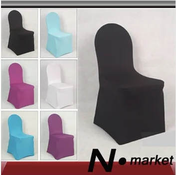 

White Black lycra plain chair cover for weddings party spandex polyester material banquet N.market