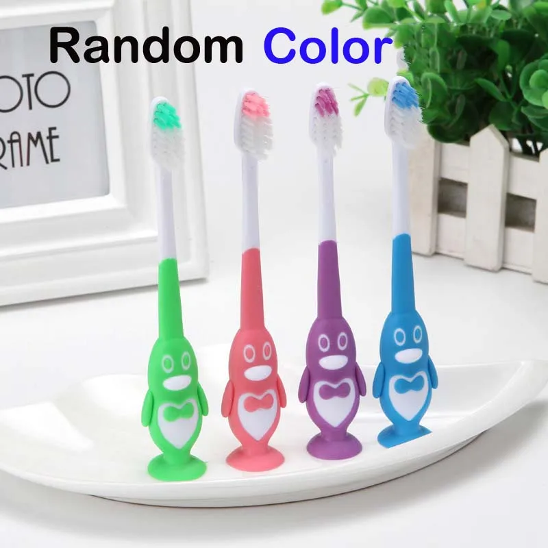 Random Penguin 2 шт Горячая Распродажа детская зубная щетка с медвежонком из мультфильма зубная щетка с медвежонком гигиена полости рта Электрический массажный уход за зубами детская зубная щетка очищающее средство - Цвет: Random Penguin