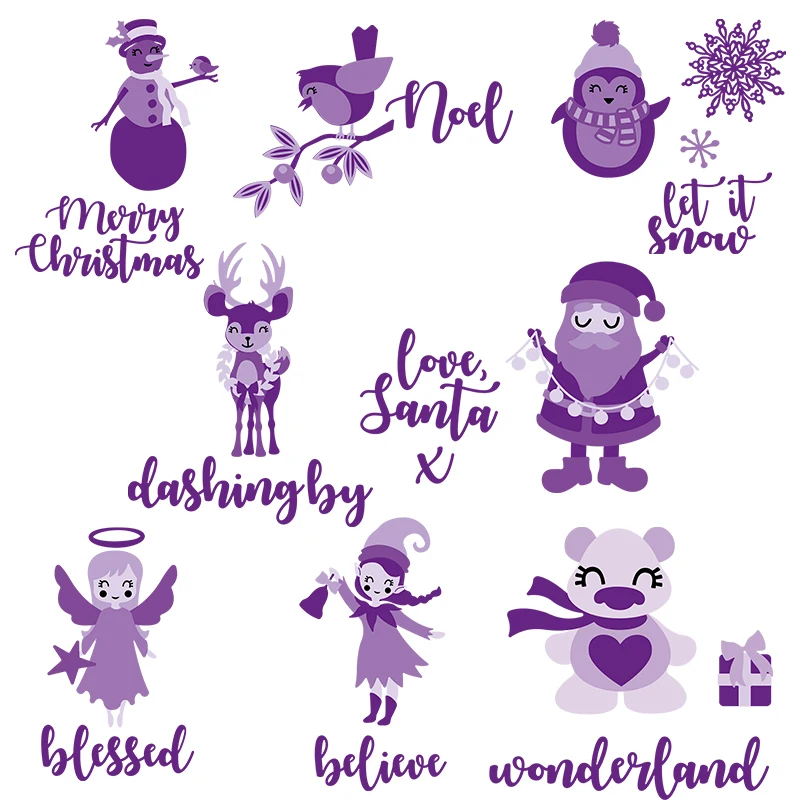 С Рождеством Noel Let it Snow Believe металлические режущие штампы трафареты для