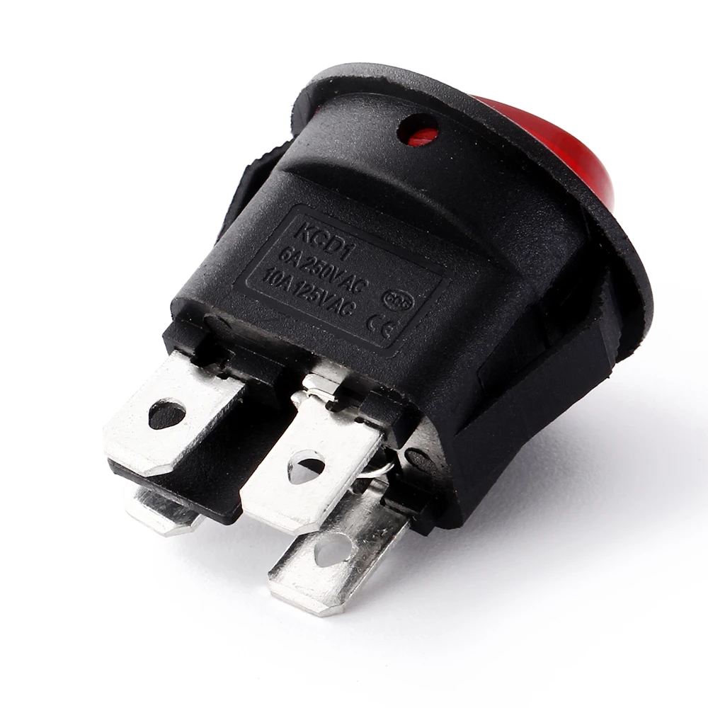 Маленькие круглые лодочные клавишные выключатели диаметром 23 мм черный