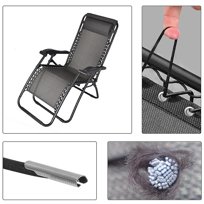 

4pcs Sun Lounger Elastic Cord Stable For Zero Gravity Reclining Garden Furniture Outdoor Chairs Ropes