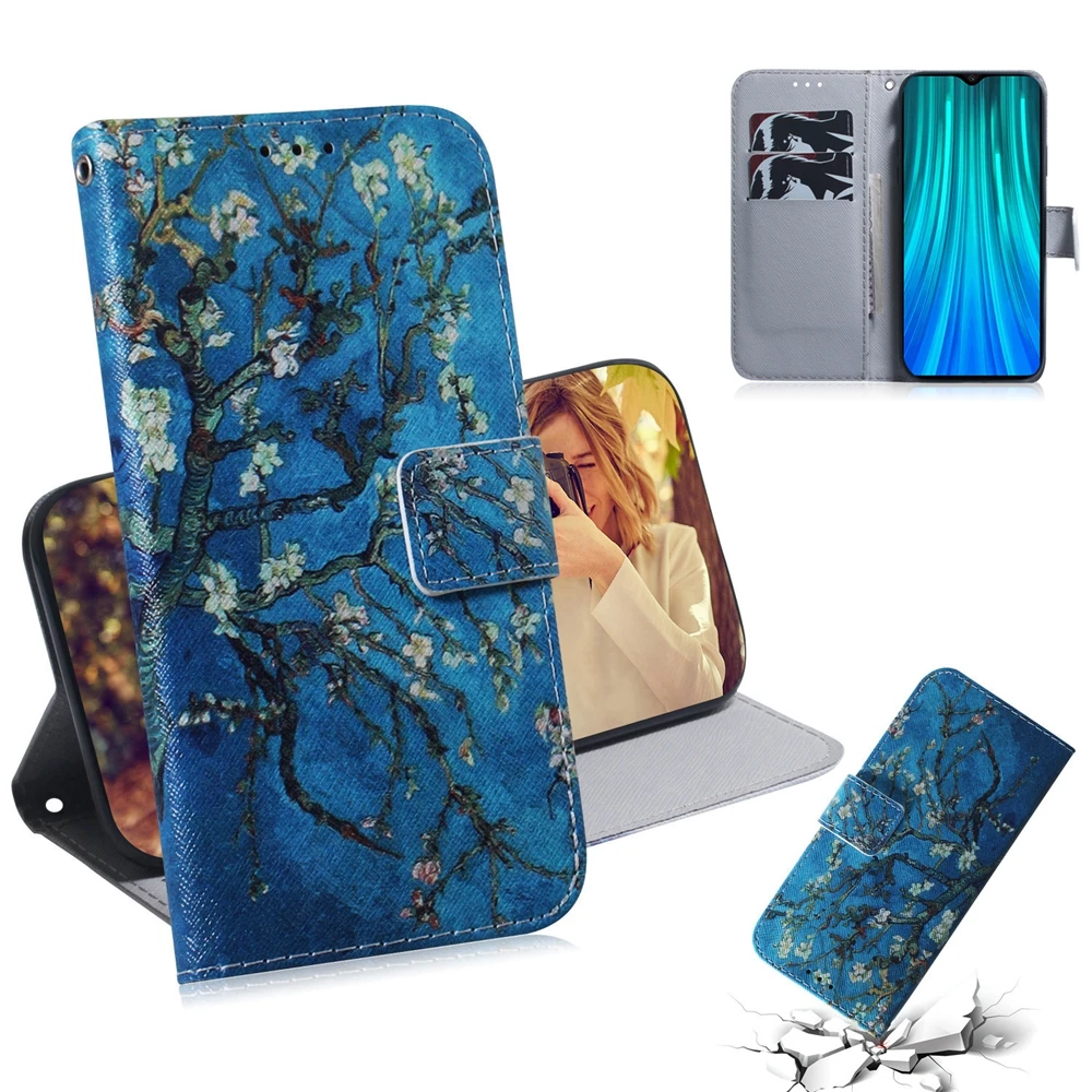 Кожаный чехол Xiaomi Redmi Note 8 Pro, чехол для Etui Redmi Note 8, флип-чехол, Роскошный кошелек с животными, чехол на магните для телефона, Fundas