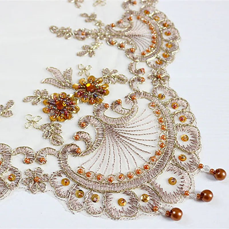 Европейский настольный коврик ручной работы с бусинами для кофейных чашек и