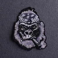 animalpunk patch embroidered patches for clothing gorillabear patch iron on patches for clothes jacket applique stripes badge