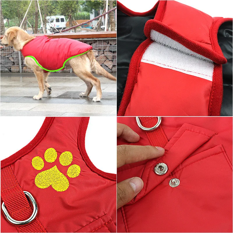 

Dog clothes autumn and winter models pet jacket thickened reflective jacket vest big dog clothing reflective warm dog clothes