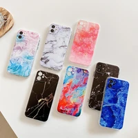 watercolor art marble granite pattern soft tpu colorful back phone case cover shell for iphone 7 8 plus 11 pro 12 mini xr xs max