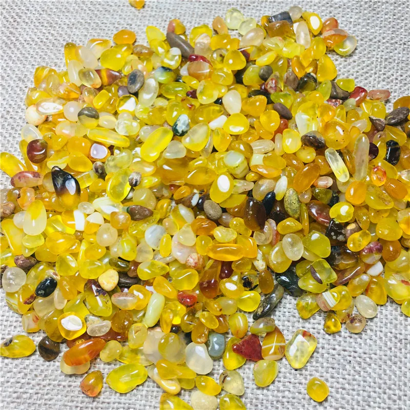 

100g tumbling gemYellow agate natural quartz mineral is used to heal chakras