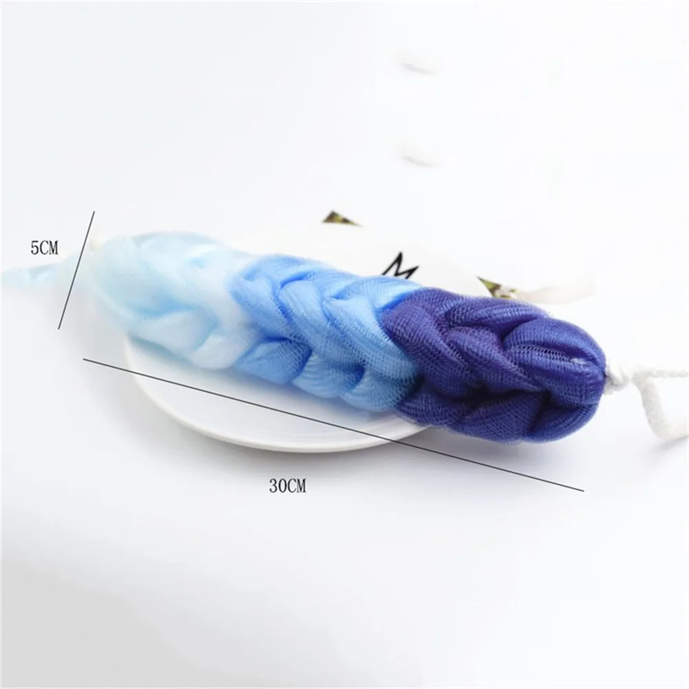 

Fashionable Gradient Color Bath Towel Handheld Back Pulling Bath Flower Multifunctional Dual-sided Bath Towel with Bath Strip