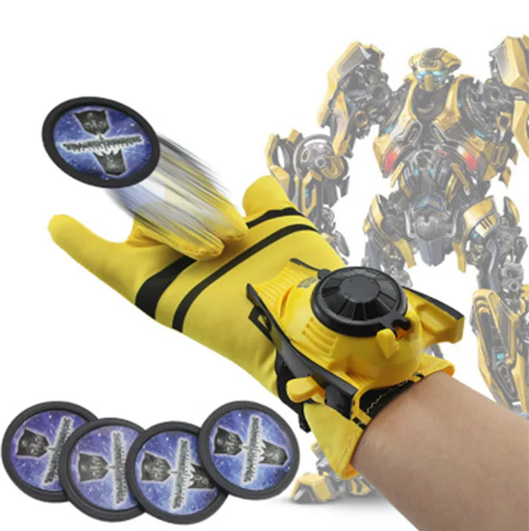 Bumblebee Лидер продаж; Детский карнавальный костюм «Человек-паук»; перчатка «Человек-паук»; «Бэтмен»; «Супермен»; пусковые устройства; игрушечный излучатель; подарок на Хэллоуин - Цвет: Bumblebee