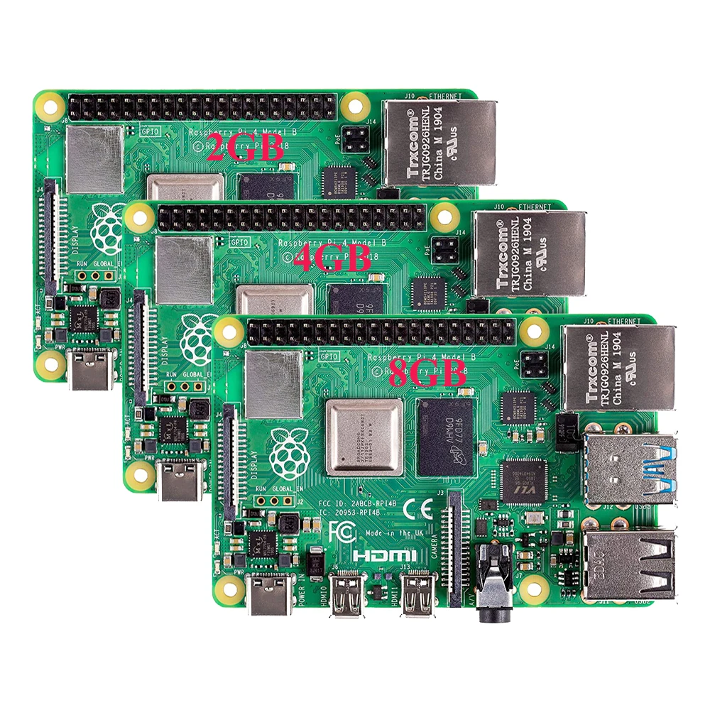 Оригинальный Raspberry Pi 4 плата 2 ГБ 8 ОЗУ + чехол вентилятор источник питания SD карта