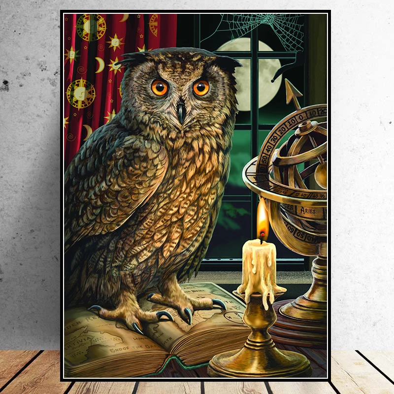 Полноразмерная Алмазная 3D вышивка животные большая сова 5D сделай сам алмазная