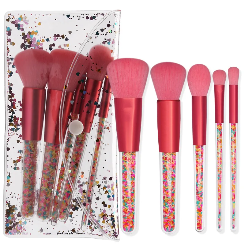 

Cosmetics 5/8Crystal Handle Makeup Brush Set Soft Synthetic Hair Eye Shadow Palette Lipstick Makeup Brush Makeup Tools Wholesale