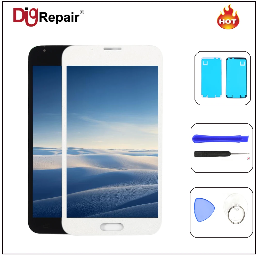 White with tool glue G900f ЖК-дисплей для SAMSUNG Galaxy S5 дисплей G900M G900A G900T G900FD ЖК-дисплей сенсорный экран дигитайзер кнопка для SAMSUNG s5 ЖК-дисплей - Цвет: White with tool glue