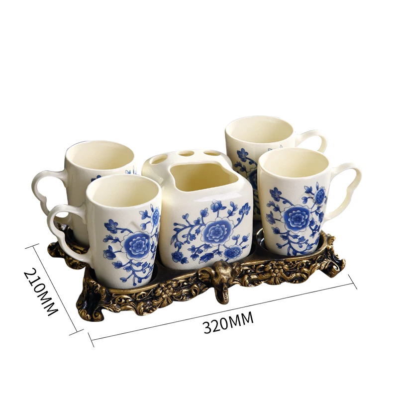 Винтажные Роскошные дворцовые керамические синие и белые фарфоровые украшения