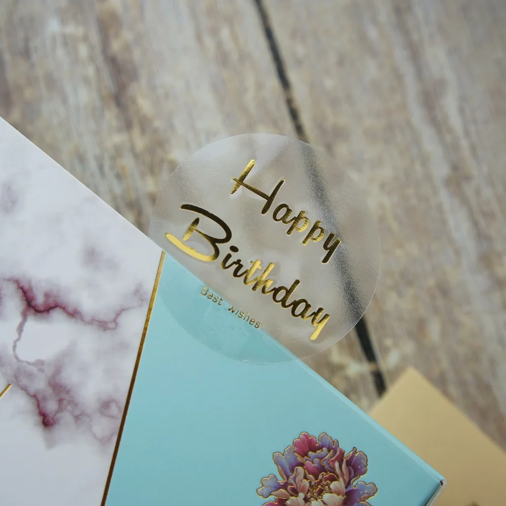 10 листов золотые прозрачные наклейки из ПВХ на день рождения|Украшения своими