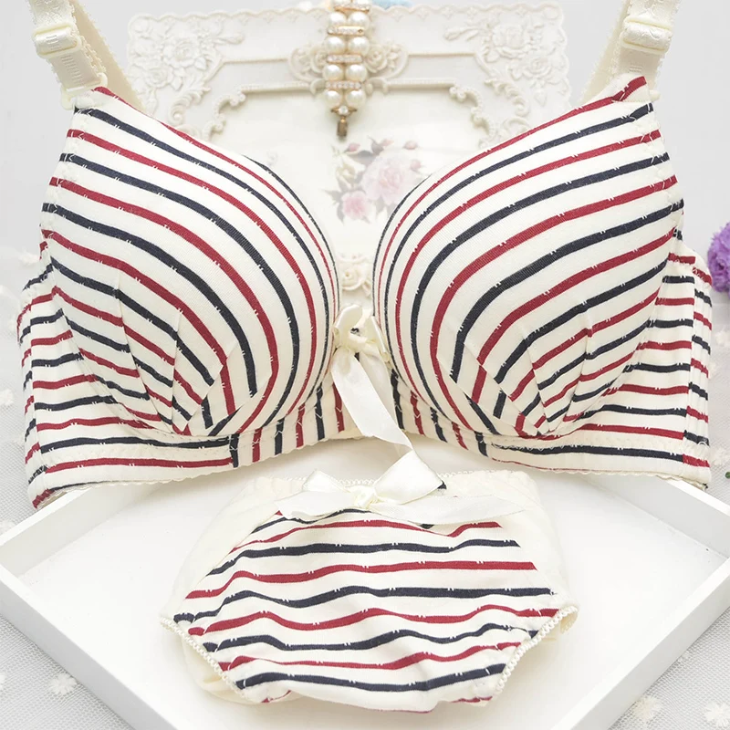 Женский бюстгальтер в полоску с чашкой AB тонкий нижнее белье чашка 3/4 | Женская