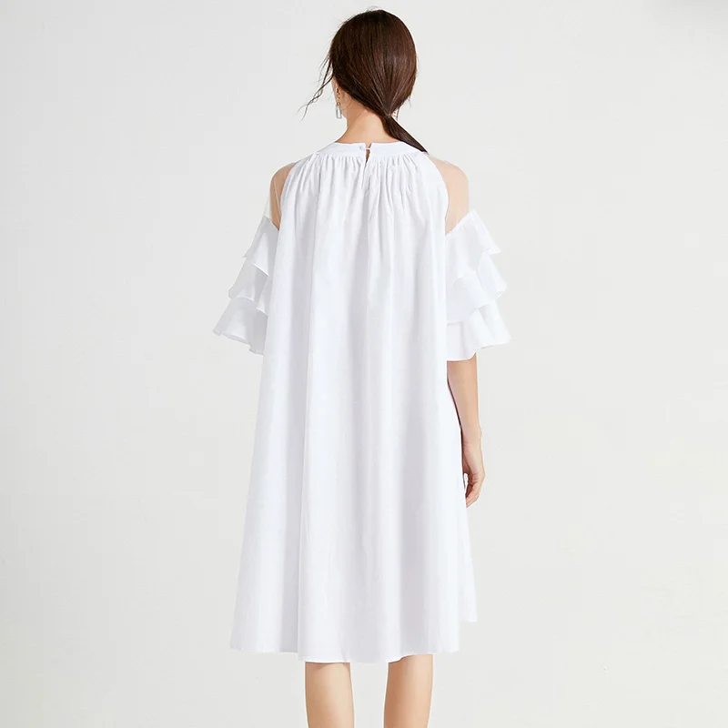 Vestido rosa vestidos de las mujeres elegantes de moda de verano de 2021 negro blanco suelto Casual fiesta de ropas de vestido