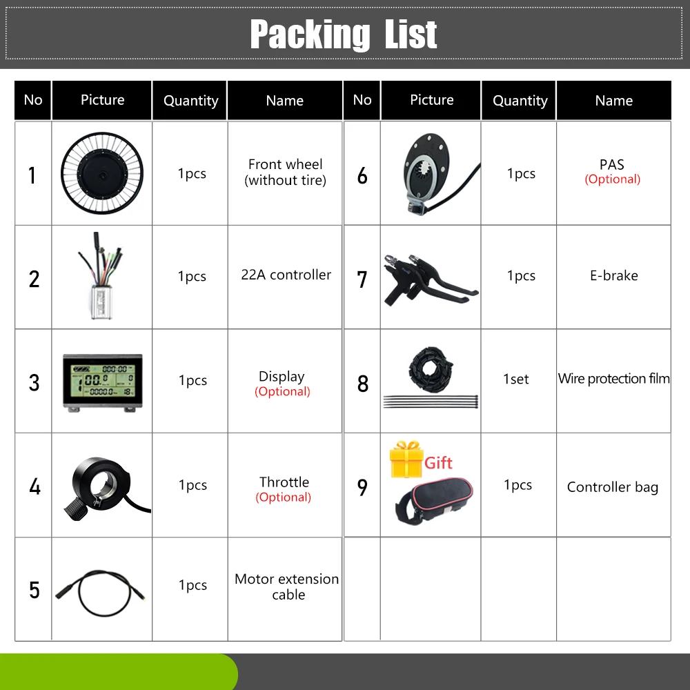 Комплект для переоборудования электрического велосипеда бесщеточный 36 В 500 Вт 48