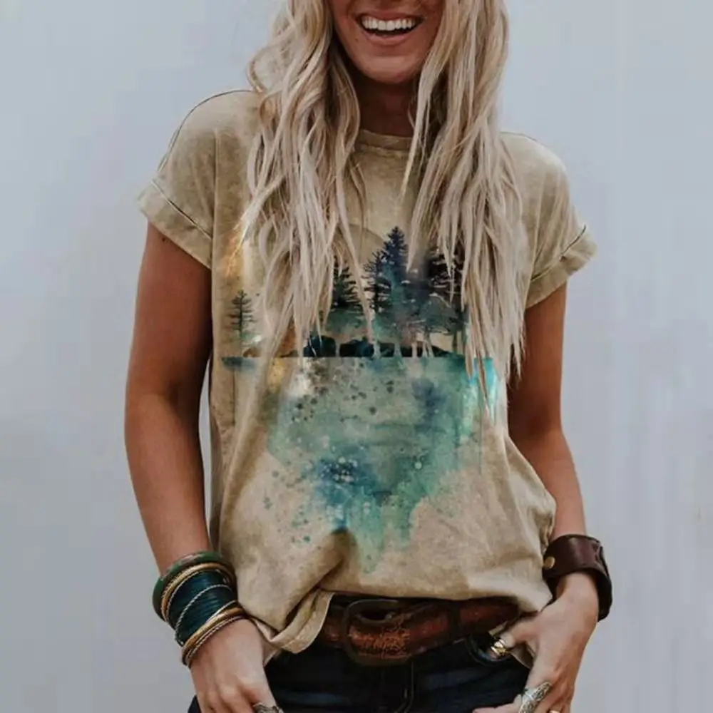 

T-shirts With Short Sleeve Graphic Printed T Shirts 2021 Fashion Summer Clothes for Women Casual Women's T-Shirts