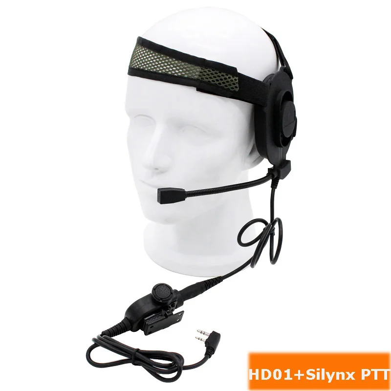 HD01 with Silynx Z Тактический HD01 с U94 PTT Peltor PTT двухстороннее радио гарнитура для BaoFeng UV-5R UV-82 BF-F8HP UV-6R Retevis RT-5R иди и болтай Walkie Talkie - Цвет: HD01 with Silynx