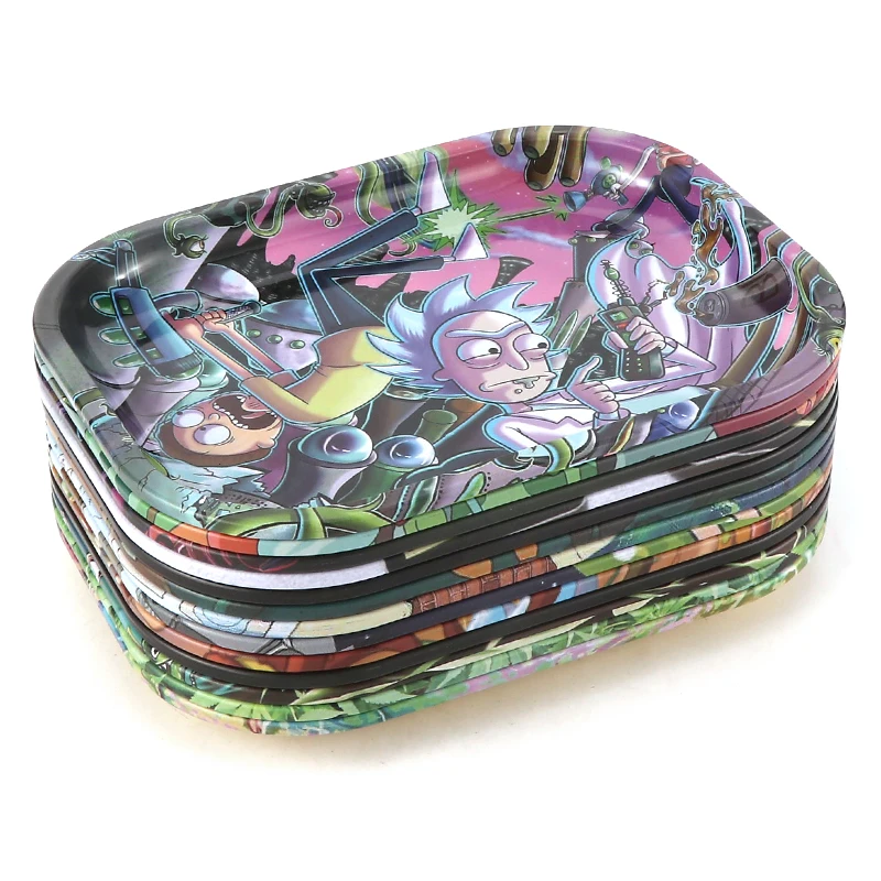 Металлический жестяной поднос для хранения табака 18 х14 см 1 шт.|Аксессуары