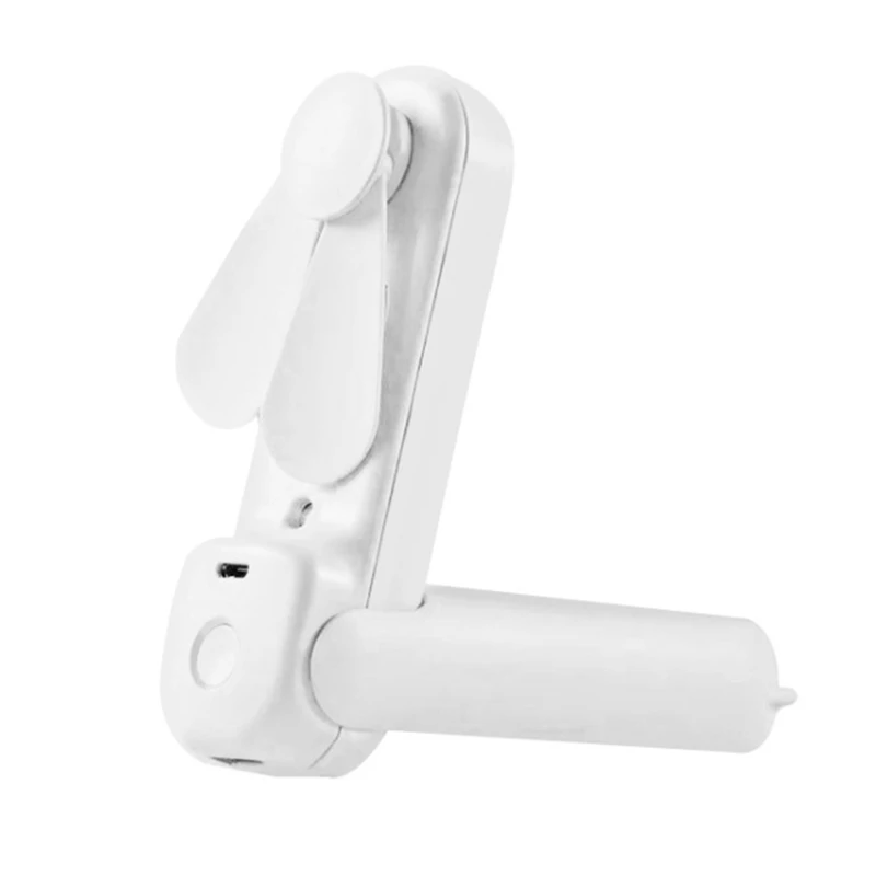 

USB Multifunctional Mini Rechargeable Portable Handheld Folding Spray Fan for Students White