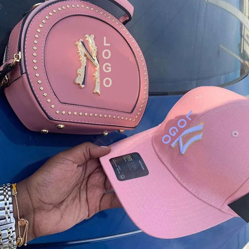 

2021 Famous Designer Brand Circle Shoulder Handbags And Cap Luxury Fashion Women PU Leather Crossbody Purse And Hat Set NY01