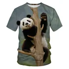 Новая летняя мужская футболка большого размера с 3D-принтом медведя, животного, футболка с пандой, детская одежда, одежда для родителей и детей (100-6XL)