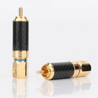 4pcs hight quality gold plated carbon rca audio connector plug signal wire jack interconnect cable connect plug