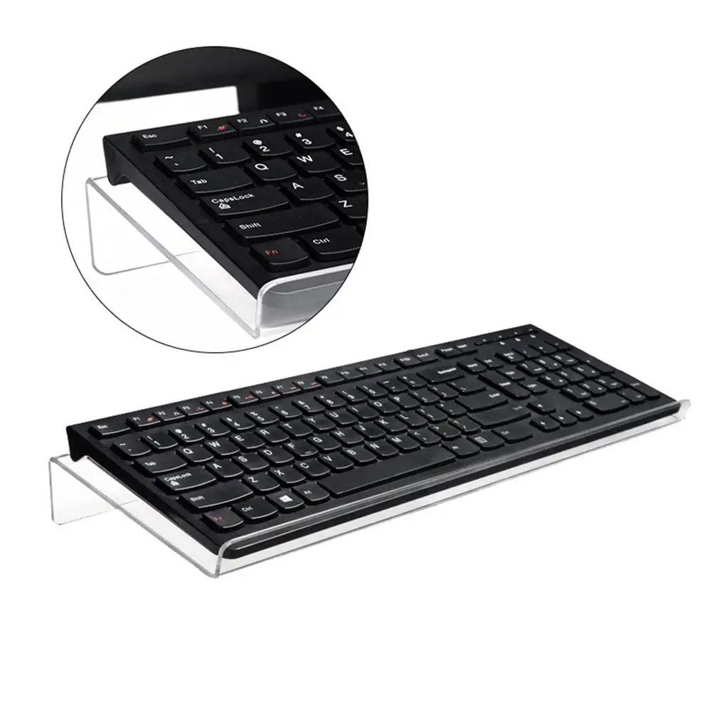 

2020 Acrylic Tilted Computer Keyboard Holder Clear Keyboard Stand for Easy Ergonomic Typing Office Desk Home School