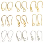1 пара, модные простые DIY серьги, крюк, золотое, серебряное покрытие, серьги, соединительная застежка для ювелирных изделий, фурнитура, аксессуары