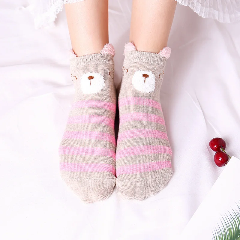 5 пар летние и осенние женские короткие носки с животными | Женская одежда