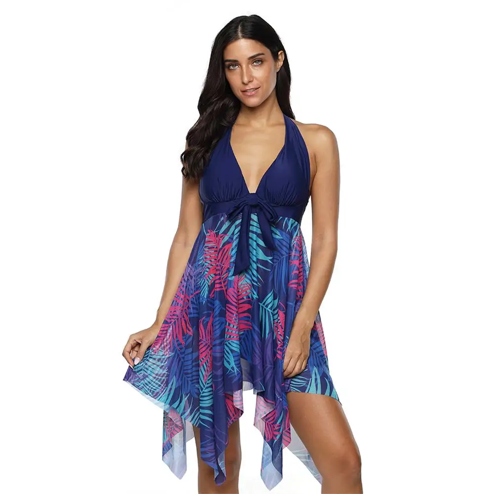 Для женщин купальник размера плюс танкини купальный костюм из двух частей V с