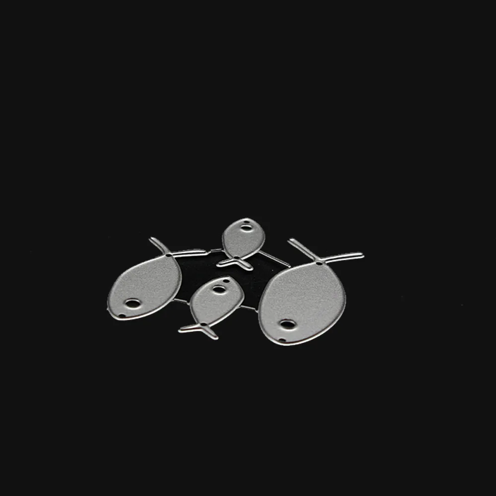 Металлические штампы для скрапбукинга с 4 маленькими рыбками супер приятные