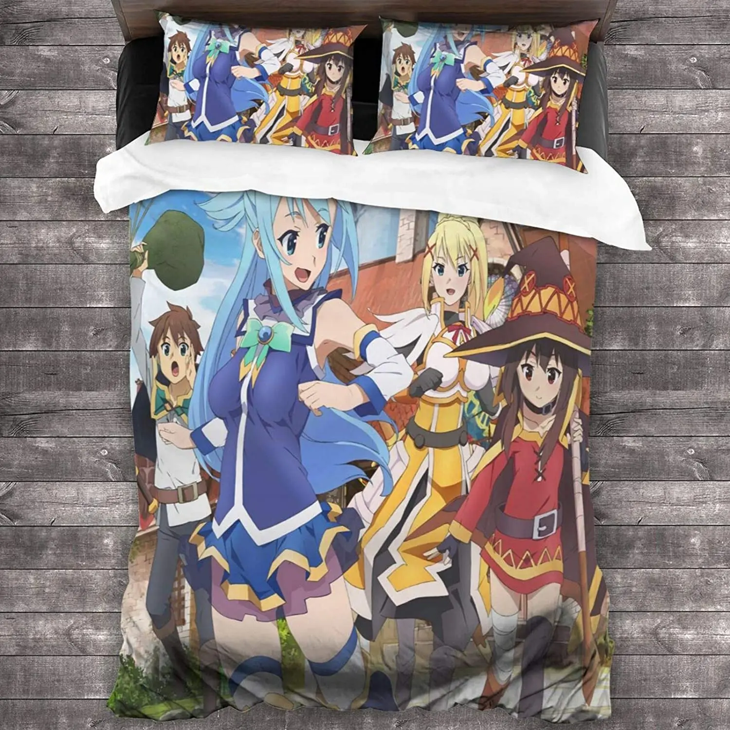 Комплект постельного белья аниме Konosuba из 2/3 предметов с мультипликационным