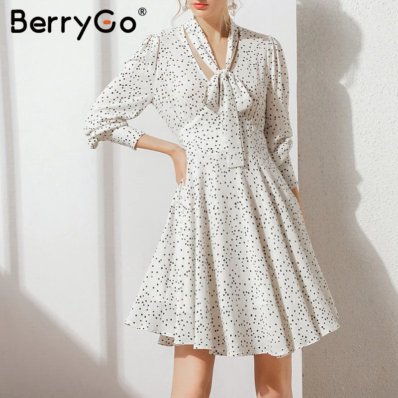 Simplee сексуальное платье с v образным воротом в горошек рисунком женское