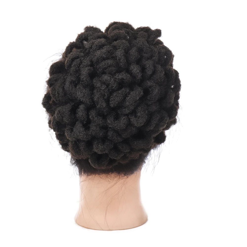 

DIFEI Synthetic 18*13CM Black Dirty Braid Chignon Afro Kinky Curly Wig Women's Drawstring Heat-resistant Bun Bun