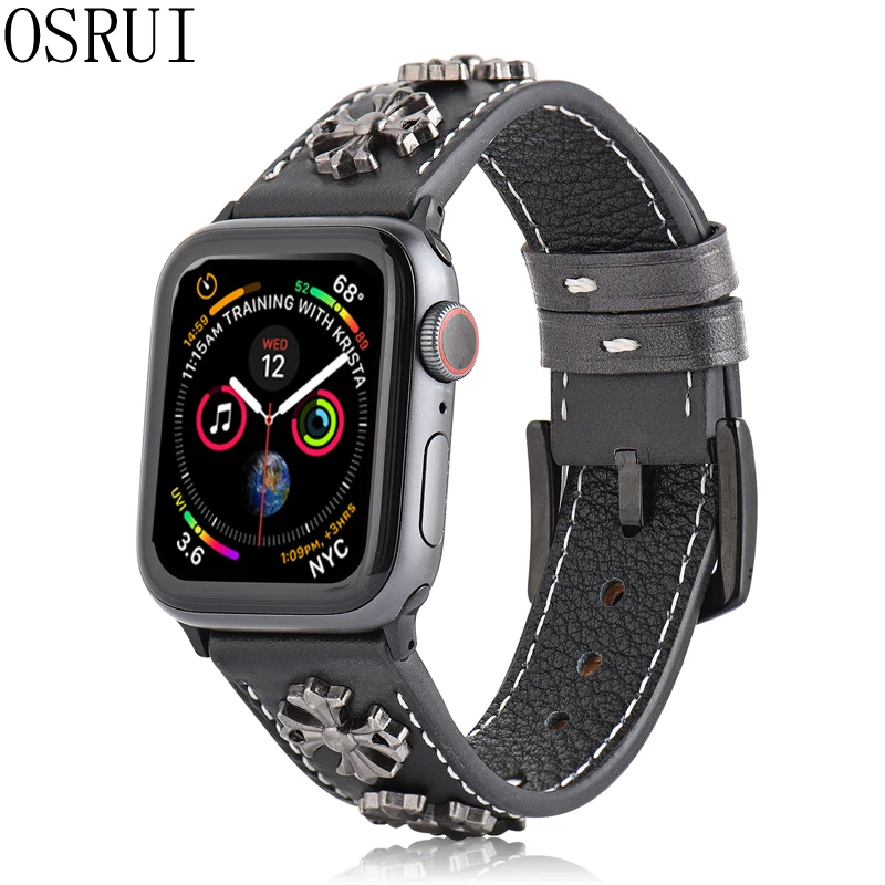 Кожаный ремешок для Apple watch band 44 мм 40 мм correa iwatch 42 мм 38 мм 3 2 Высококачественный Браслет для Apple watch 4 5 Аксессуары