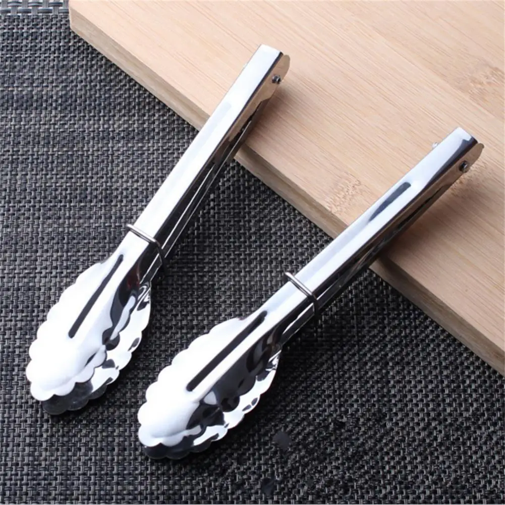 

Food Tongs Easy Lock Wide Application Stainless Steel Long Handle Serving Clips for Baking