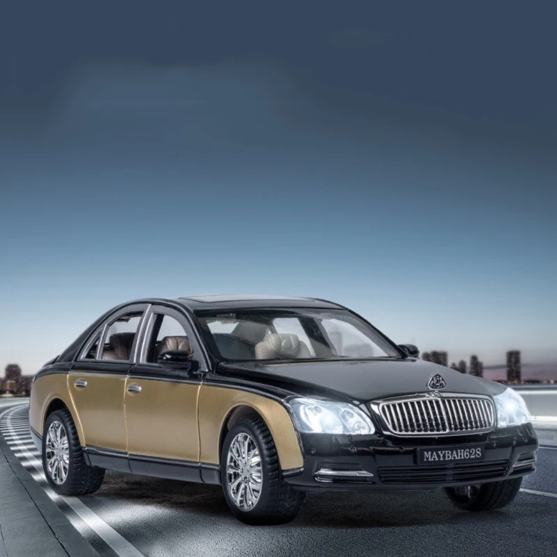 

Модель автомобиля Maybach 62s 1 / 24 дюймов, имитация акустооптической силы возврата, модель машины для мальчика 1:24, литье под давлением, коллекция ...